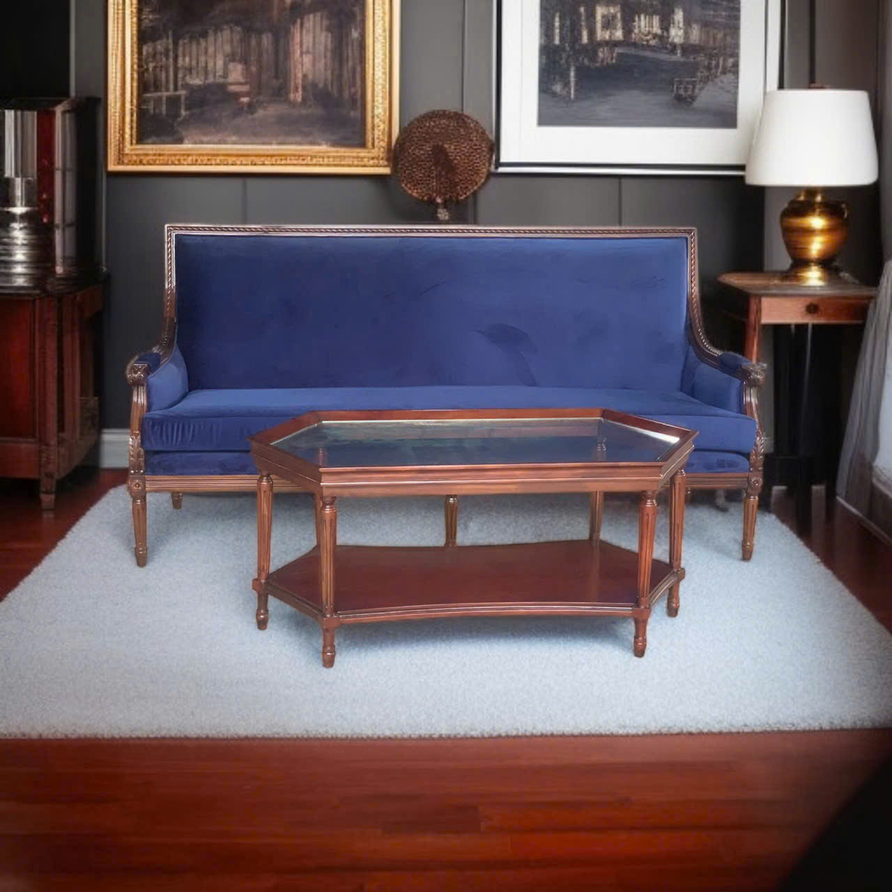 BỘ SOFA TÂN CỔ ĐIỀN LOUIS 16- VẢI BỌC THEO YÊU CẦU